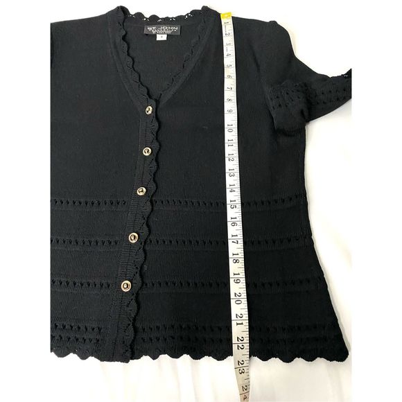 St. John Sweater Short Sleeve Button Up Women’s - Picture 8 of 9